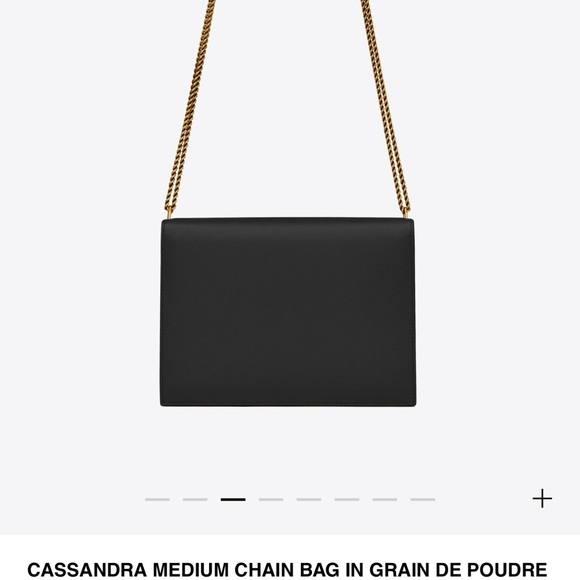 YSL Cassandra Medium Chain Bag color Black gold - Picture 8 of 11